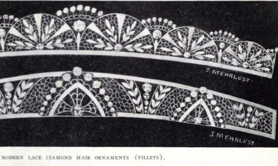 Modern lace diamond hair ornaments, 1910