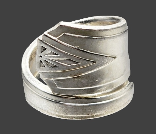 Modernist Oneida Community signed silver plate ring