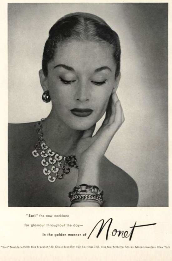 Monet Sari necklace, Vogue September 1947 ad
