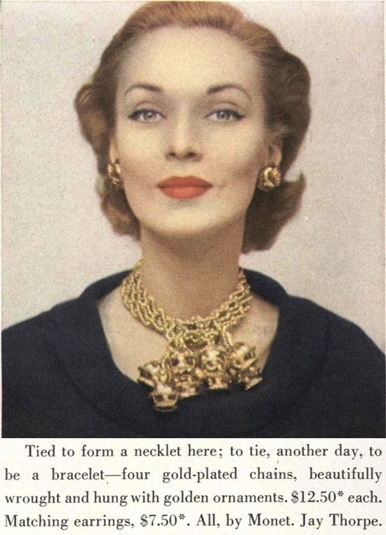 Monet Vogue March 1952 ad