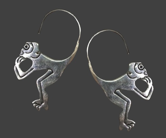 Monkey sterling silver earrings