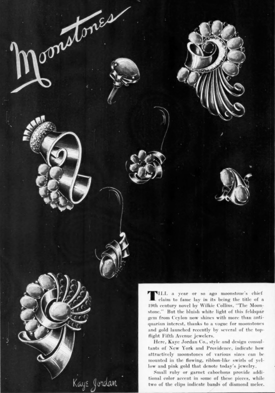 Moonstones, Kaye Jordan, October 1941 ad