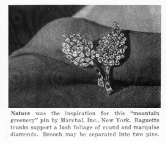 Mountain greenery pin by Marchal November 1959