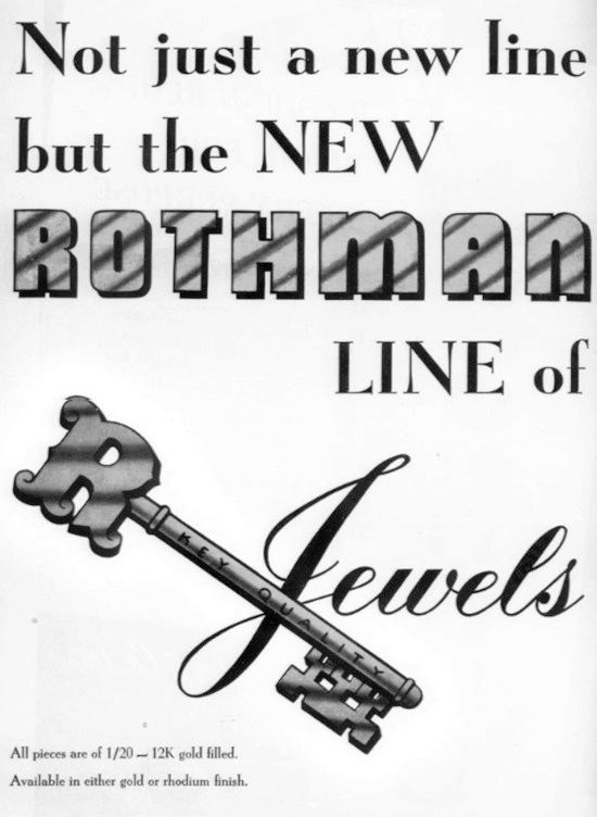 New Line of Rothman Jewelry, 1950