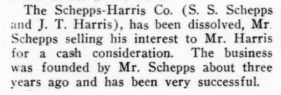 Partnership dissolved, June 1911 note