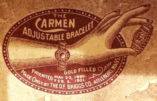 Patented in 1890 adjustable bracelet