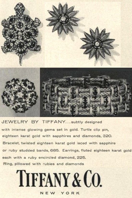 Precious jewelry, Vogue December 1955 ad