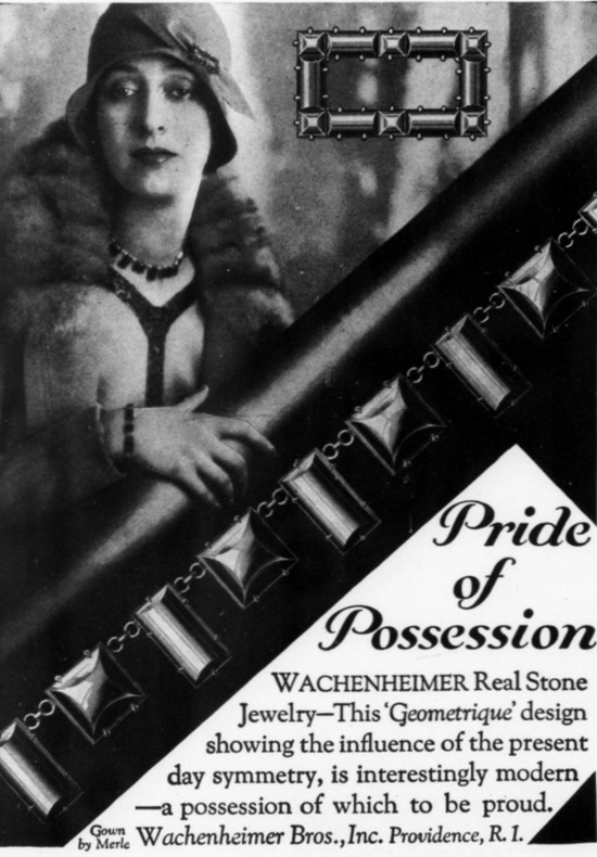 Pride of Possession, 'Geometrique' jewelry line, Vogue April 1929