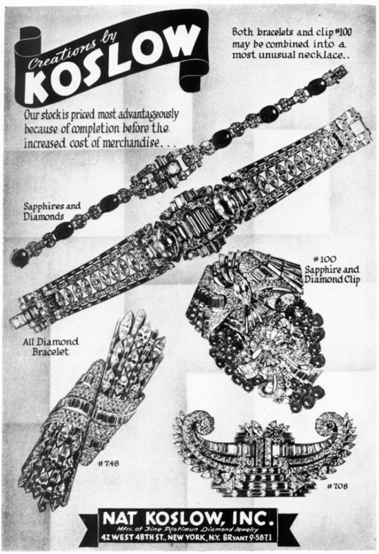 Sapphire and diamond jewelry, November 1939