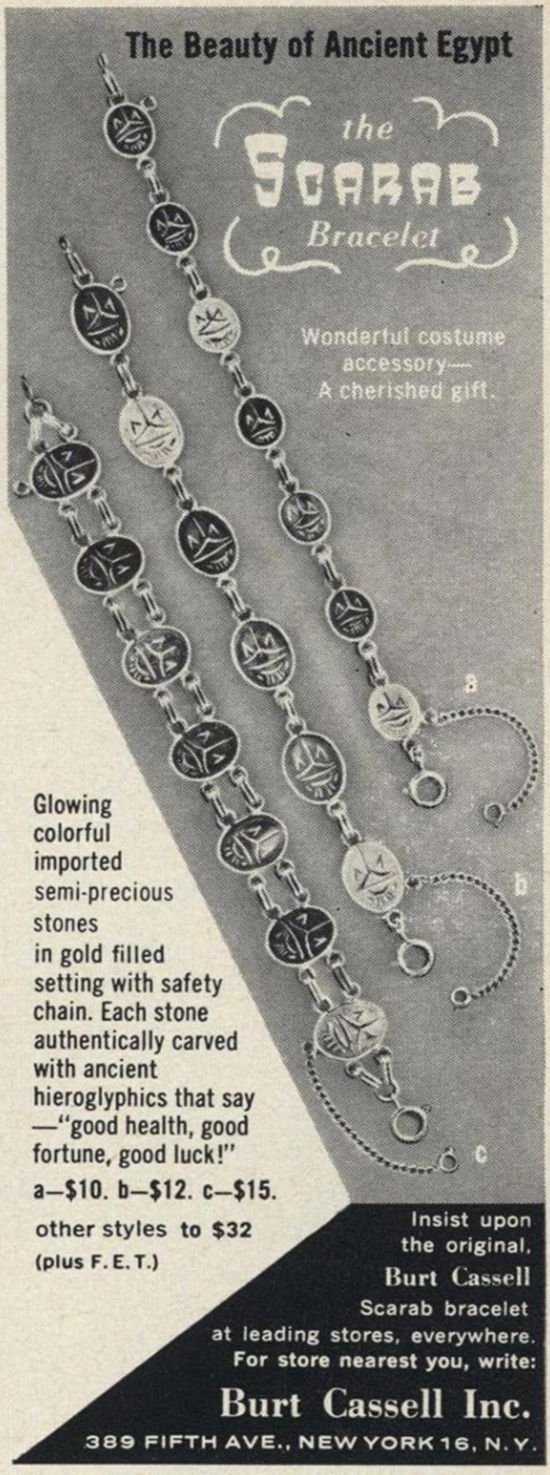 Scarab bracelets, Vogue October 1960