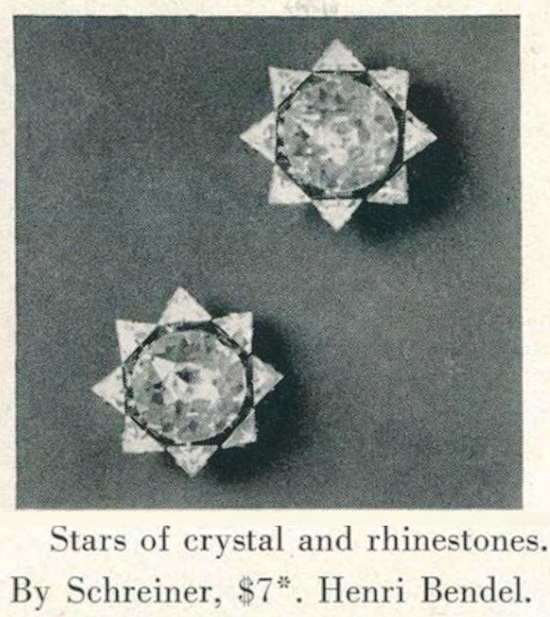 Schreiner Stars of crystal and rhinestones, Vogue November 1954 ad
