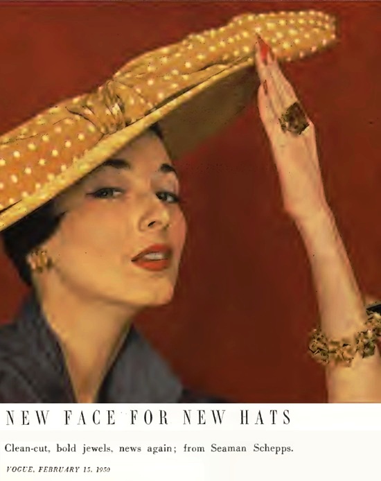 Seaman Schepps, Vogue February 15, 1950 ad