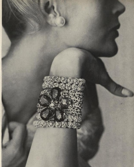 Smoky-grey crystal bracelet, Vogue November 1963