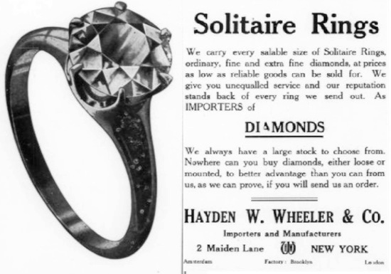 Solitaire rings, October 1911 ad