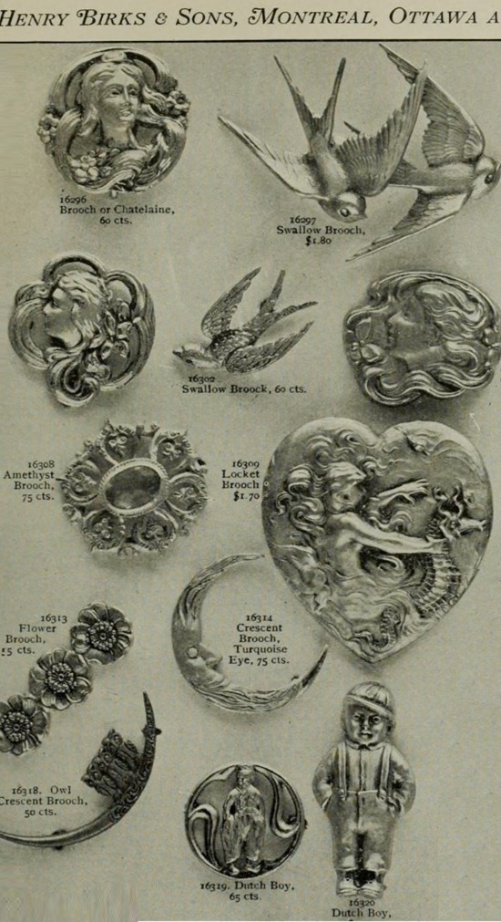 Sterling silver brooches