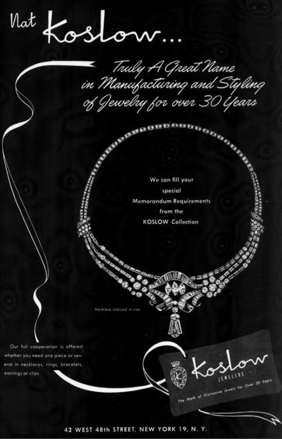 Styling jewelry for over 30 years, Nat Koslow, September 1949