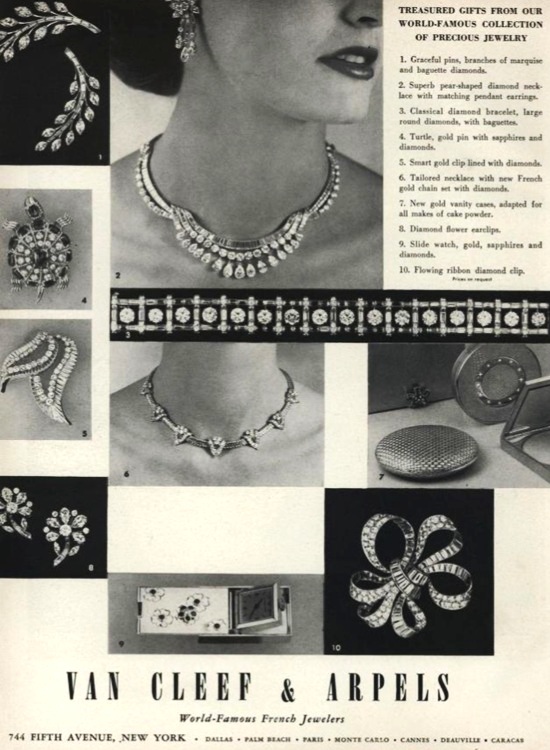 Treasured gifts from VC&A, Vogue December 1955