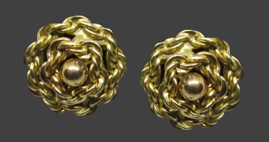 Twisted rope 14 K gold filled clip-on earrings