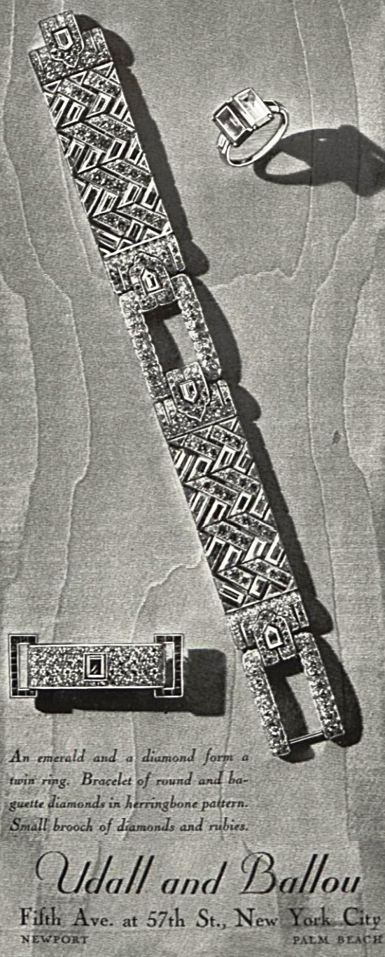 Brooch, bracelet and ring, Vogue, December 1935 ad