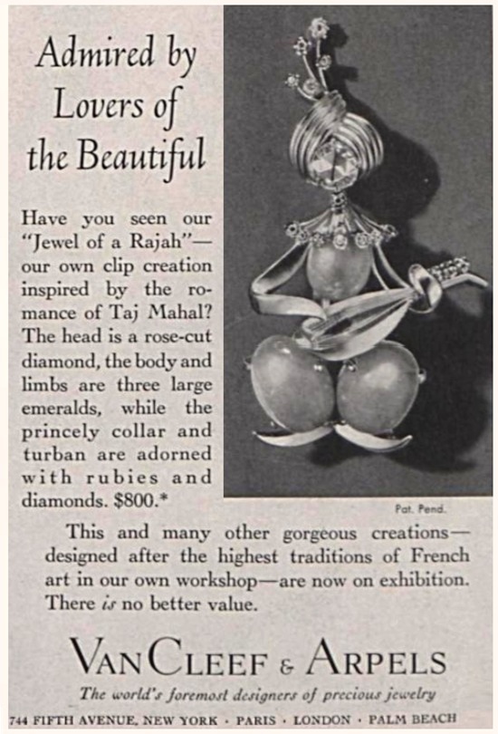 Van Cleef & Arpels Jewels of Raja February 1948 ad