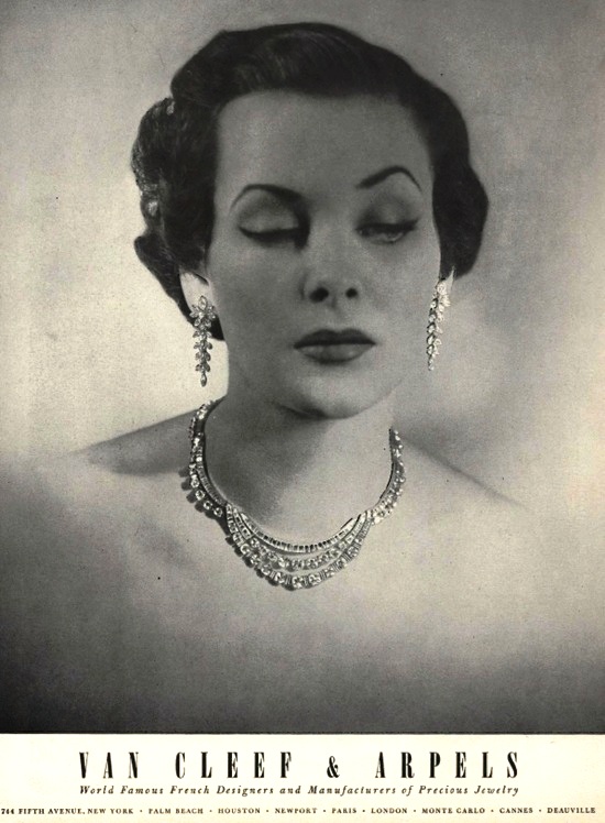 Van Cleef & Arpels, Necklace and earrings, Vogue 1950