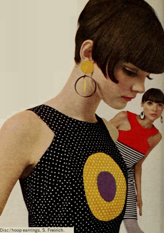 Vinyl earrings, 1965 ad