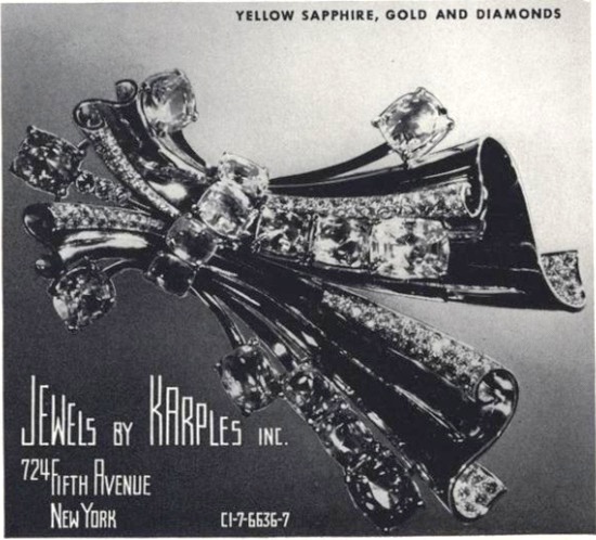 Yellow sapphires, gold and diamonds, January 1941 ad
